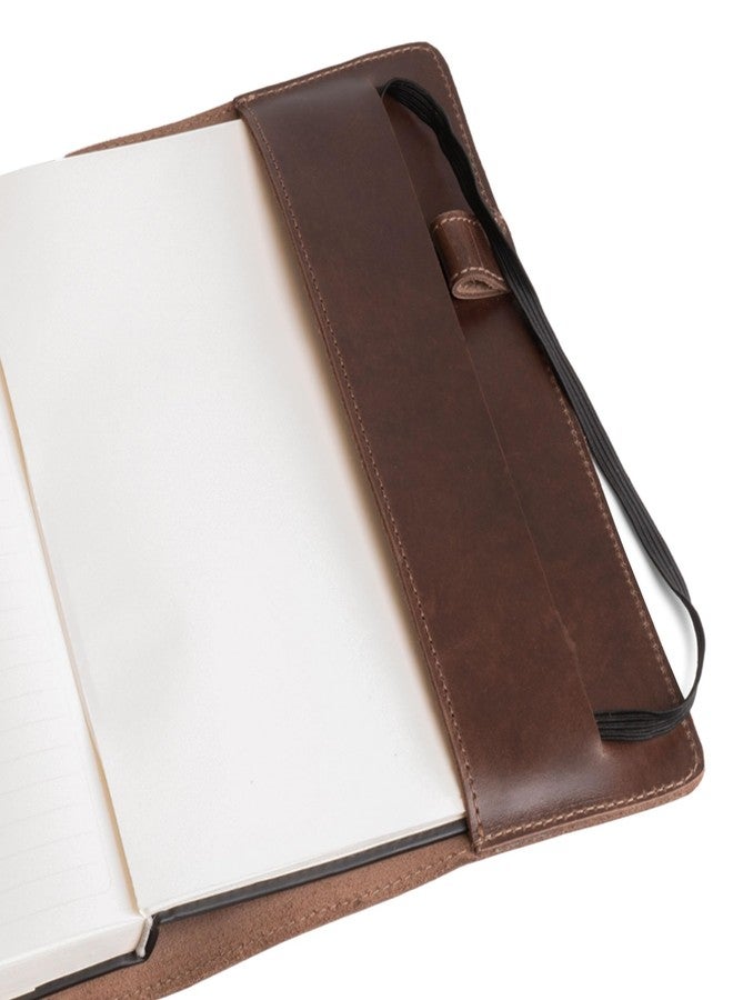 Hide & Drink, Case for Hardcover Leuchtturm A5 (5.75 x 8.25 in.) Notebook, Protective Cover for Journal, Personal Planner, Full Grain Leather, Handmade Writing Accessory (Bourbon Brown, A5) - Image 3
